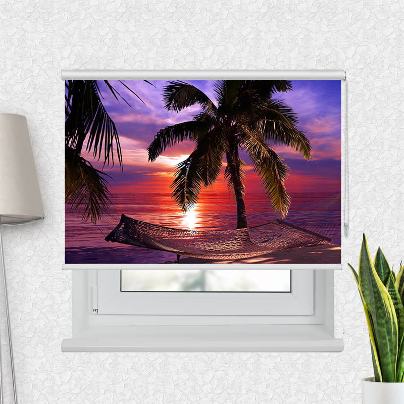 Fotorollo Haengematte Palmen Nacht