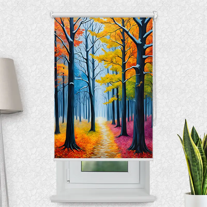 Motivrollo "Herbstwald Gemaelde" | Bis B 430 x H 440 cm