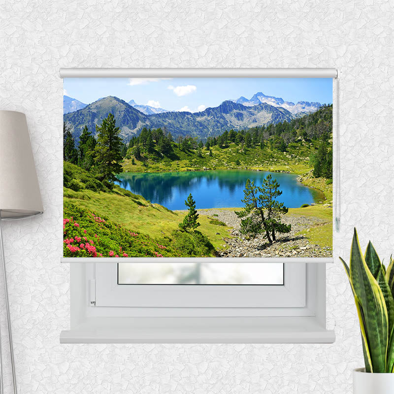 Fotorollo Berglandschaft mit See