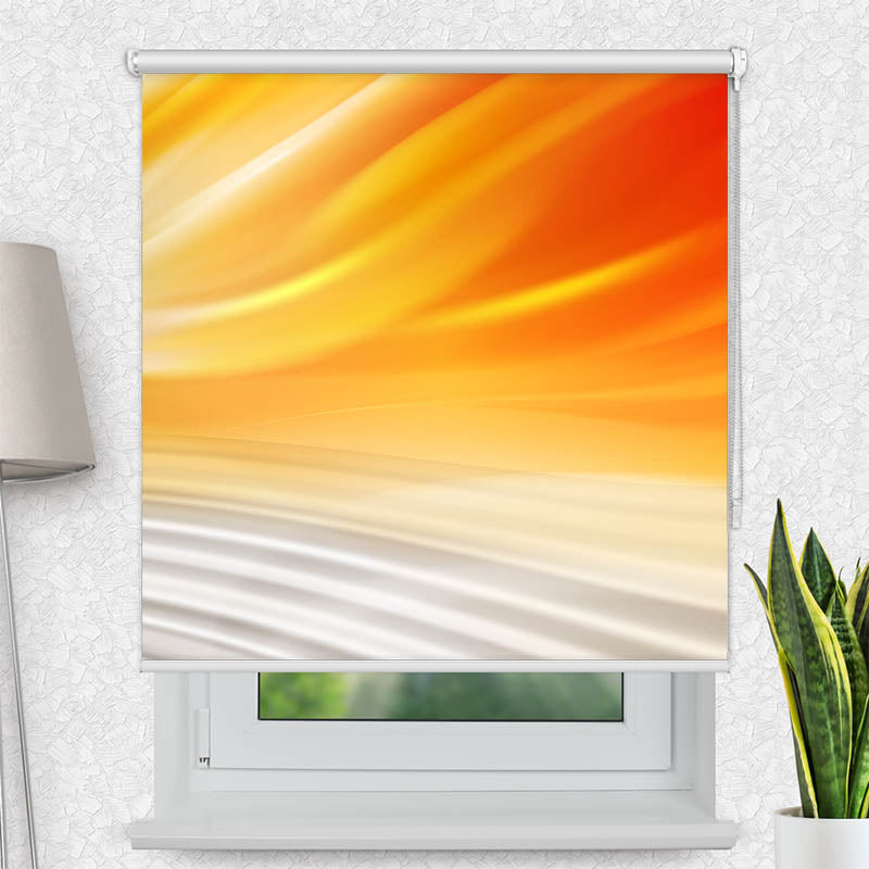 Fotorollo Wellen Orange Grau