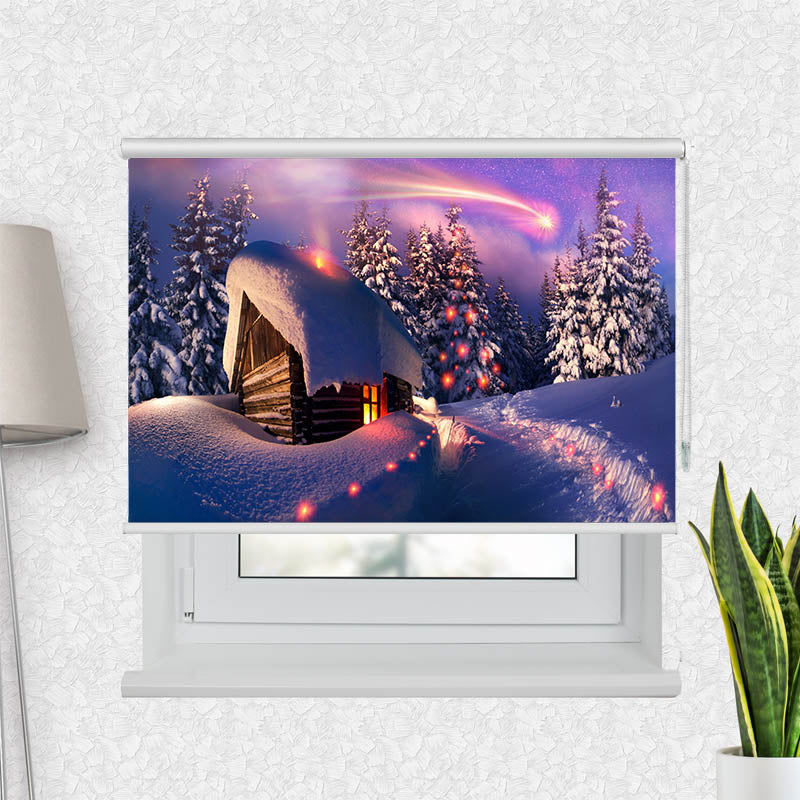 Fotorollo Schneehuette Winterlandschaft