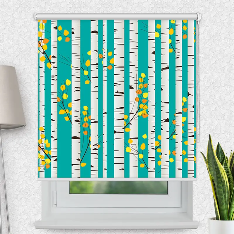 Motivrollo "Birken Im Herbst" | Bis B 430 x H 440 cm