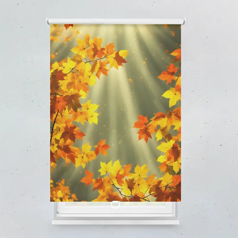 Spring Rollo Motiv Herbstblätter Sonne