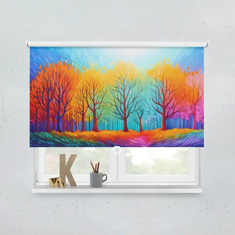 Spring Rollo Motiv Herbstwald Kunst