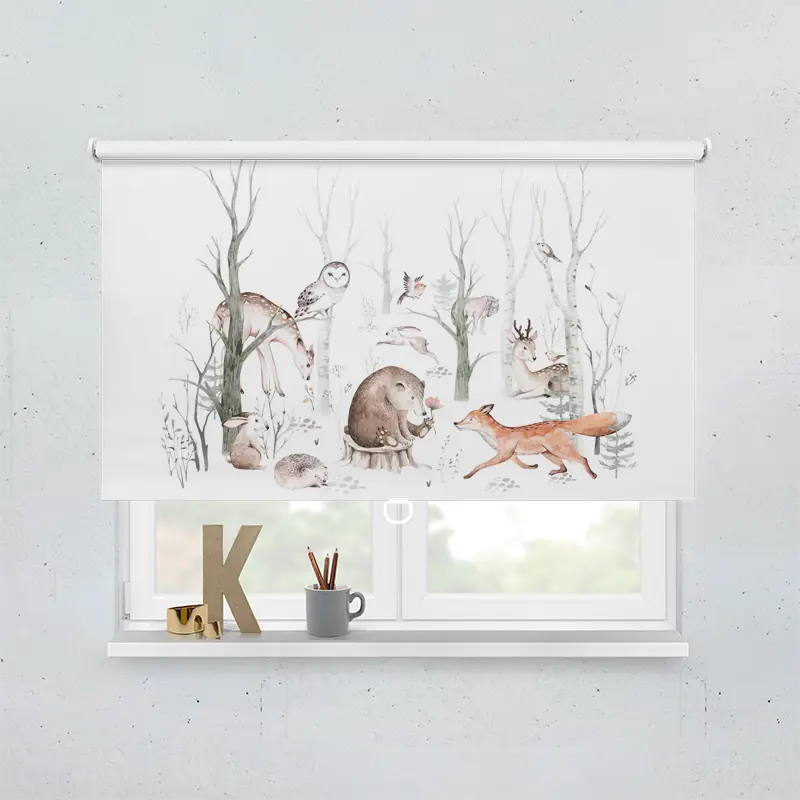 Spring Rollo Motiv Waldtiere Gemalt