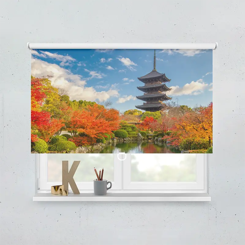 Spring Rollo Motiv Japanischer Garten Im Herbst