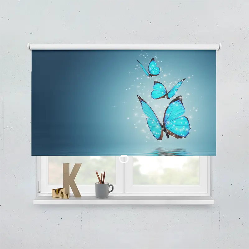 Spring Rollo Motiv Blaue Schmetterlinge