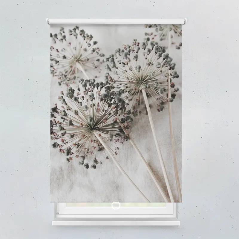 Spring Rollo Motiv Alliumblueten Auf Leinenstoff