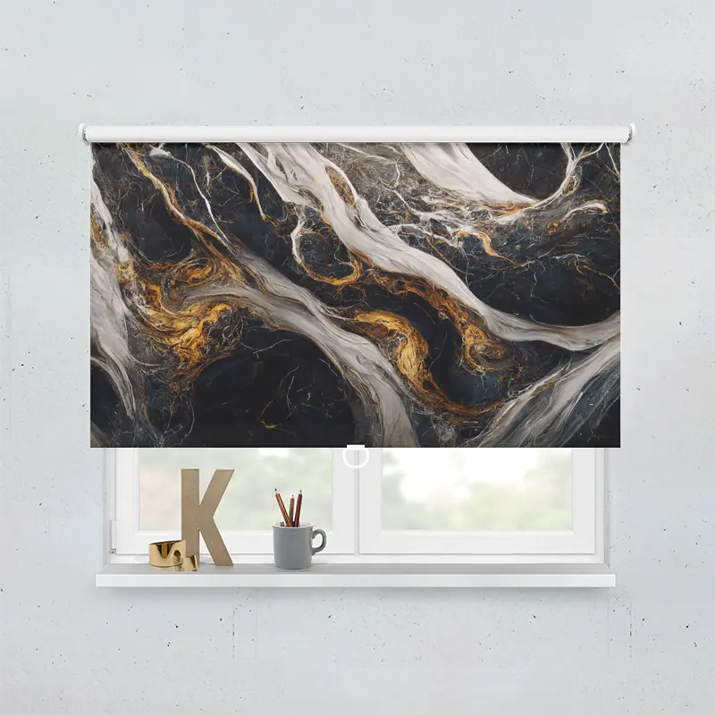 Spring Rollo Motiv Schwarz Marmoriert