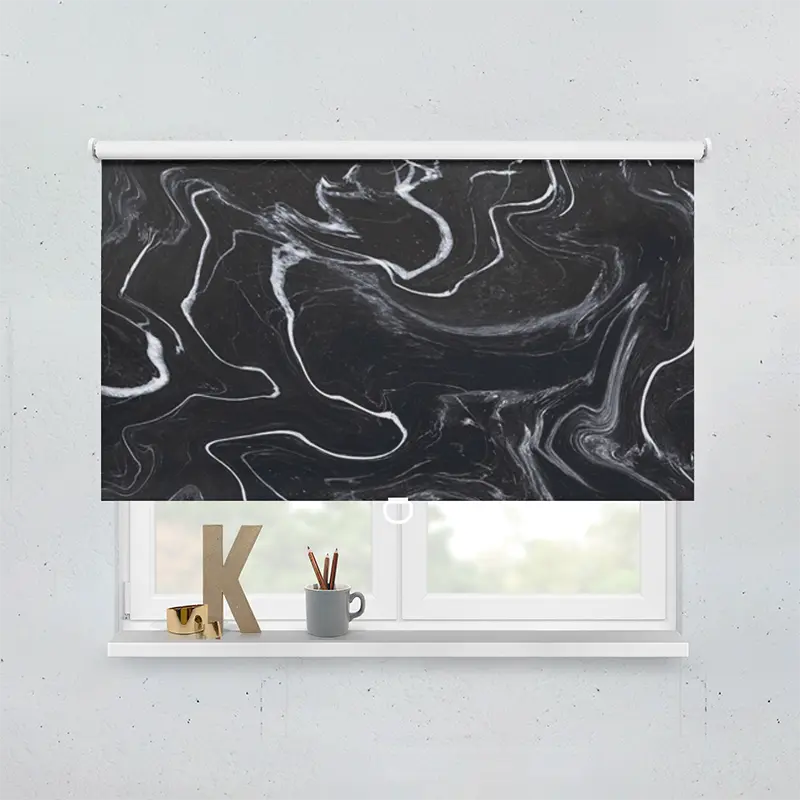 Spring Rollo Motiv Fluid Schwarz Weiss