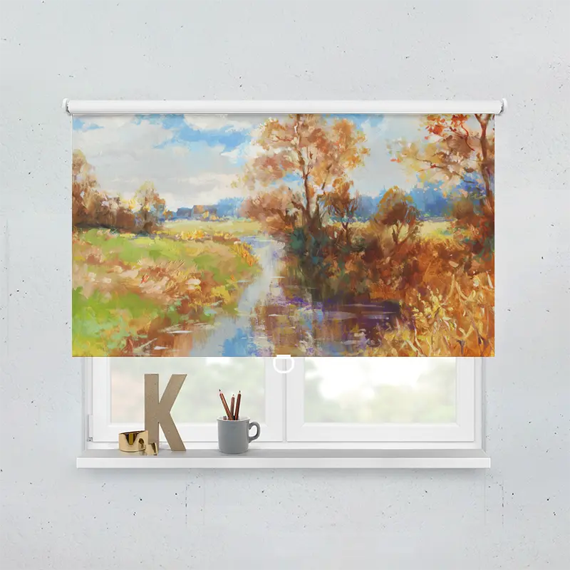 Spring Rollo Motiv Herbstlandschaft Aquarell