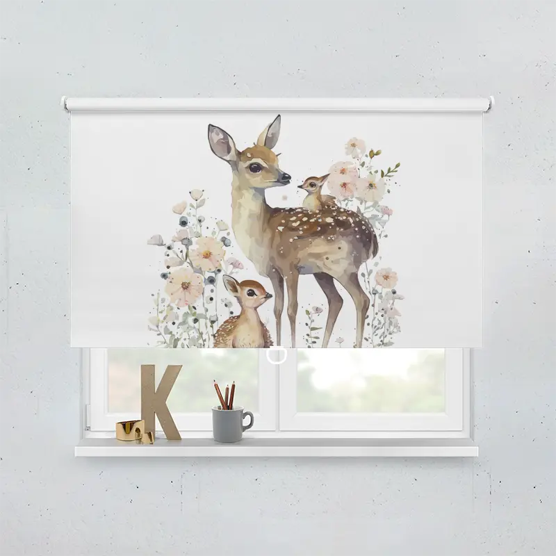 Spring Rollo Motiv Reh Wald Gemalt