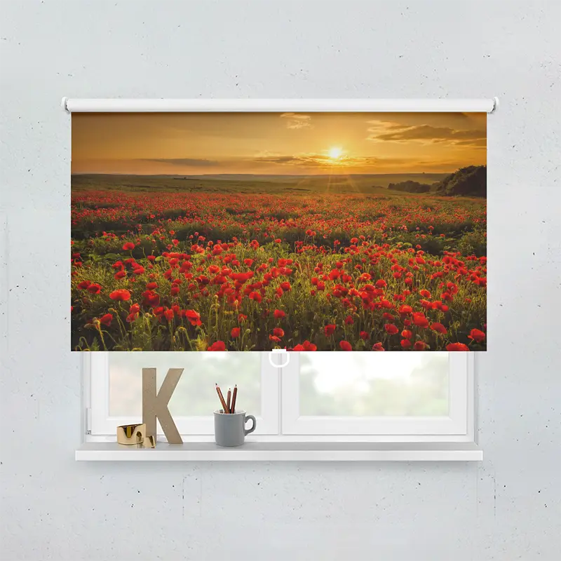 Spring Rollo Motiv Mohnblumen Feld