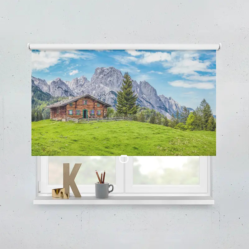 Spring Rollo Motiv Berghuette Alpen