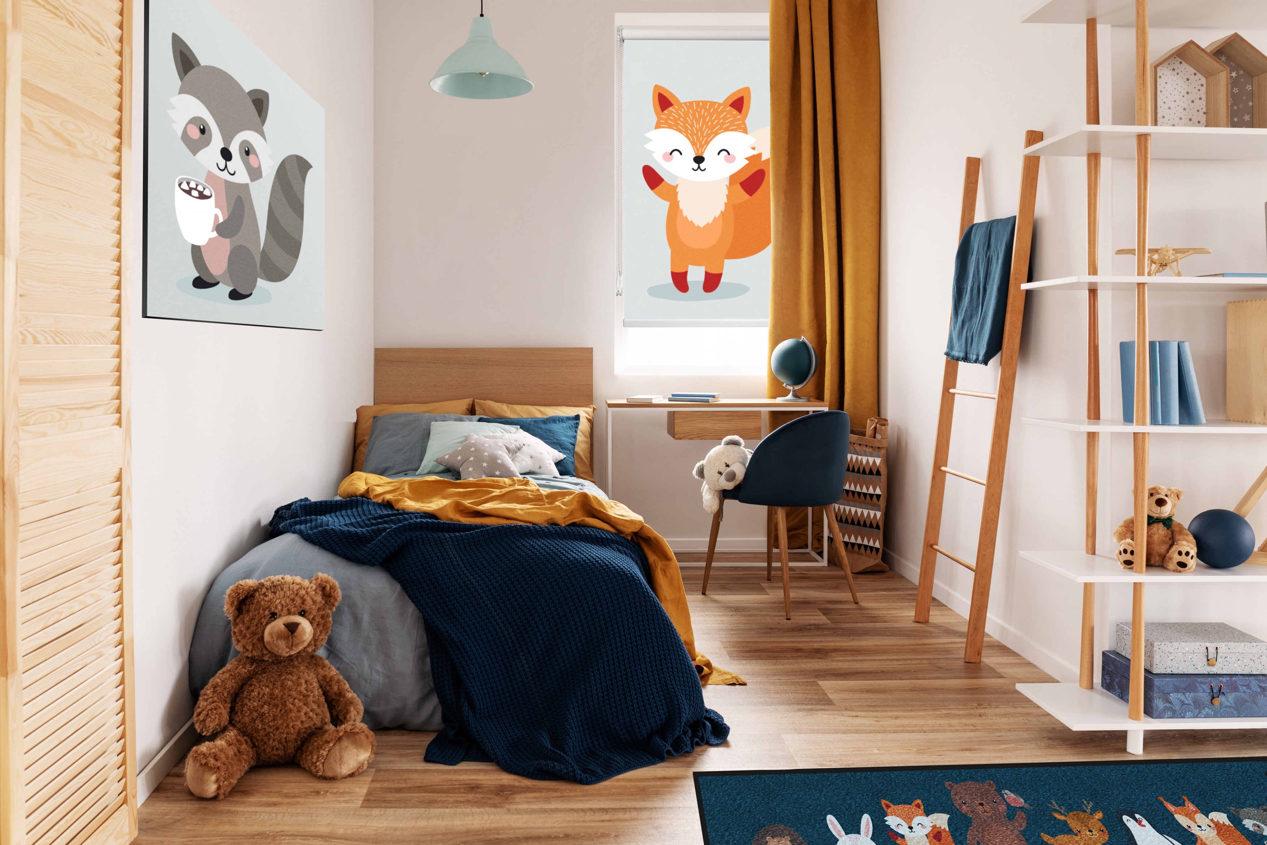 Vielseitiges Fotorollo-Design in einem Kinderzimmer