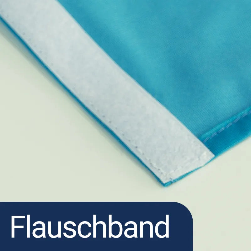 bedruckter Stoff mit Flauschband