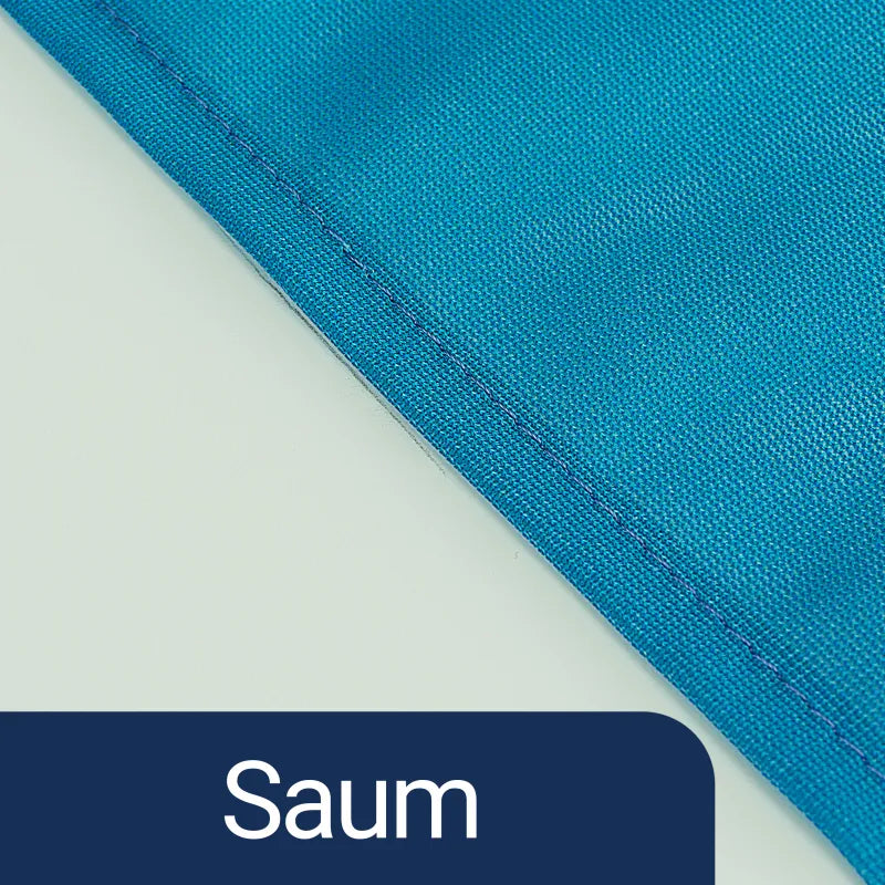 bedruckter Stoff mit umgenähten Rand (Saum)