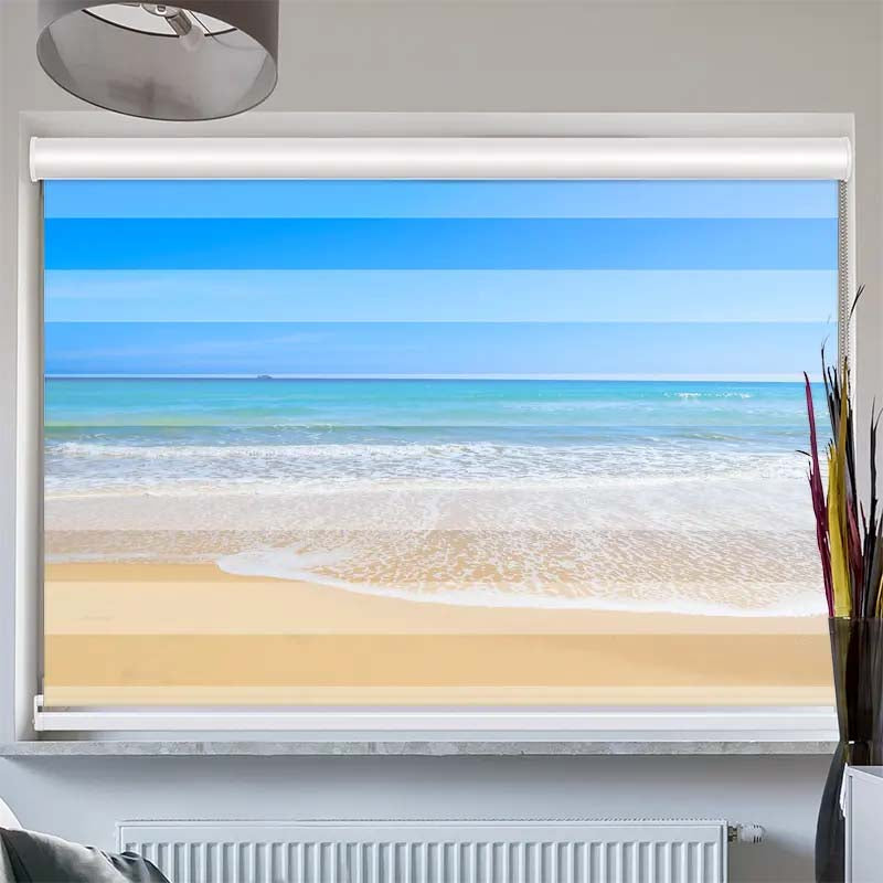 Doppelrollo mit Kassette Strand und Meer