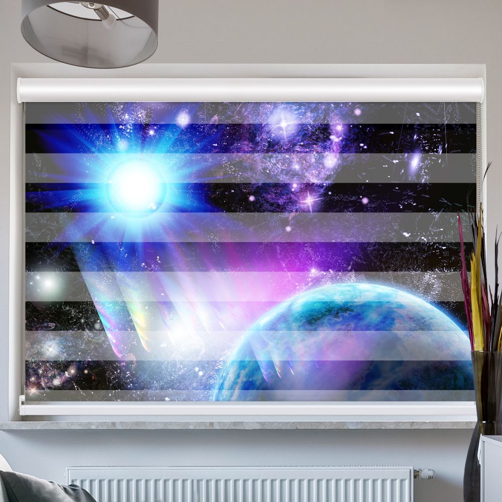 Doppelrollo mit Kassette Weltraum