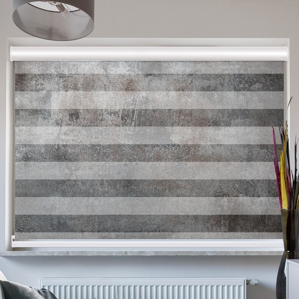 Doppelrollo mit Kassette Beton Optik