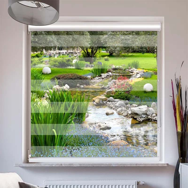 Doppelrollo mit Kassette Wunderschoener Garten