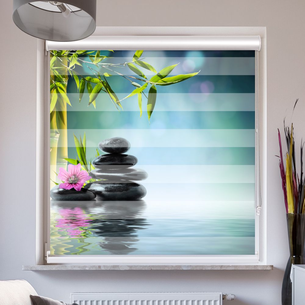 Doppelrollo mit Kassette Black Stones Wellnes