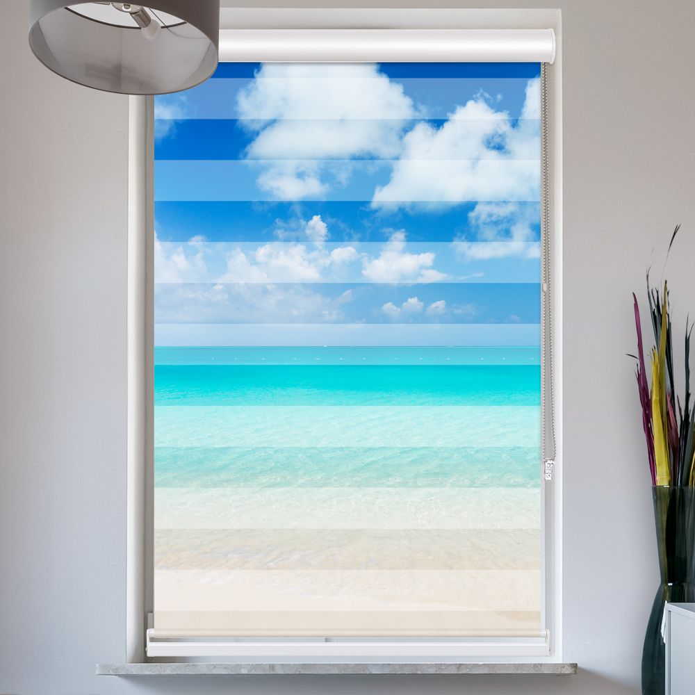 Doppelrollo mit Kassette Meer Blauer Himmel