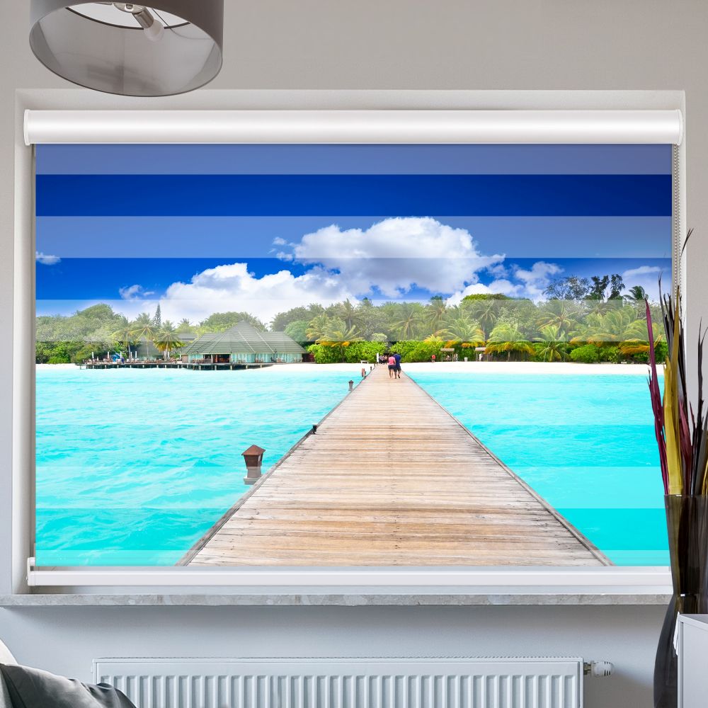 Doppelrollo mit Kassette Meer Steg