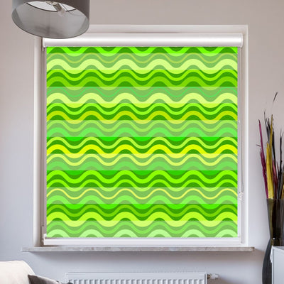 Doppellrollo mit Kassette Motiv 'Abstrakt Gruen'