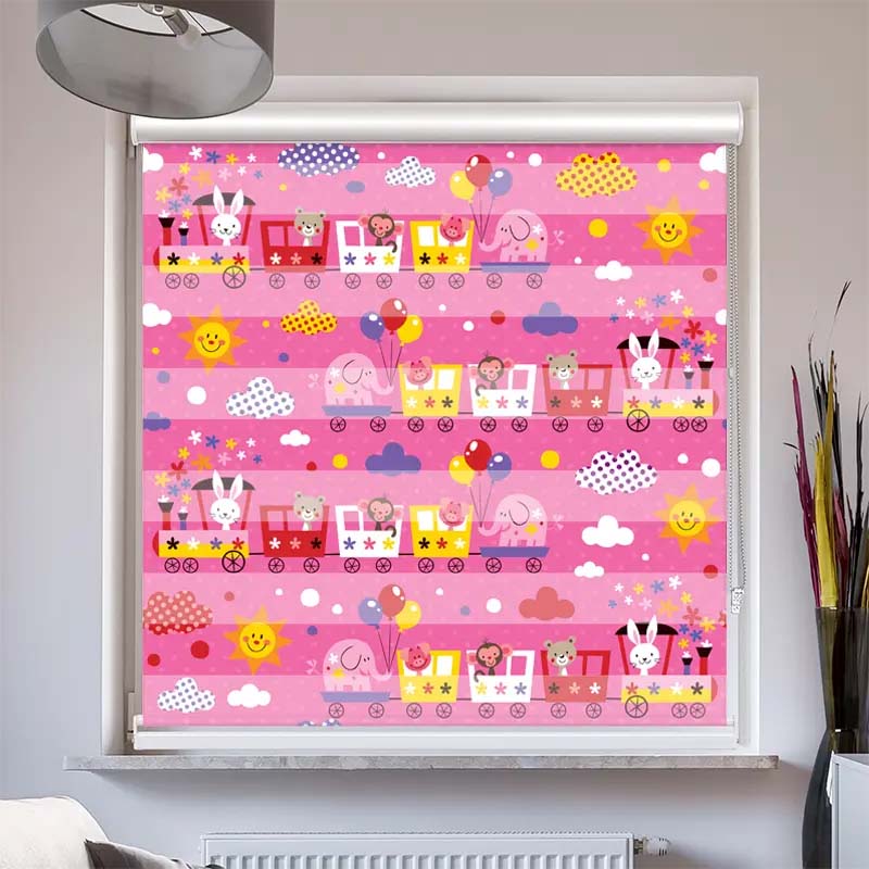 Doppelrollo mit Kassette Eisenbahn