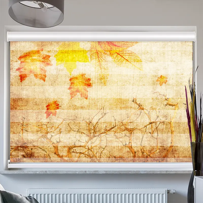 Doppelrollo mit Kassette "Herbst Retro"