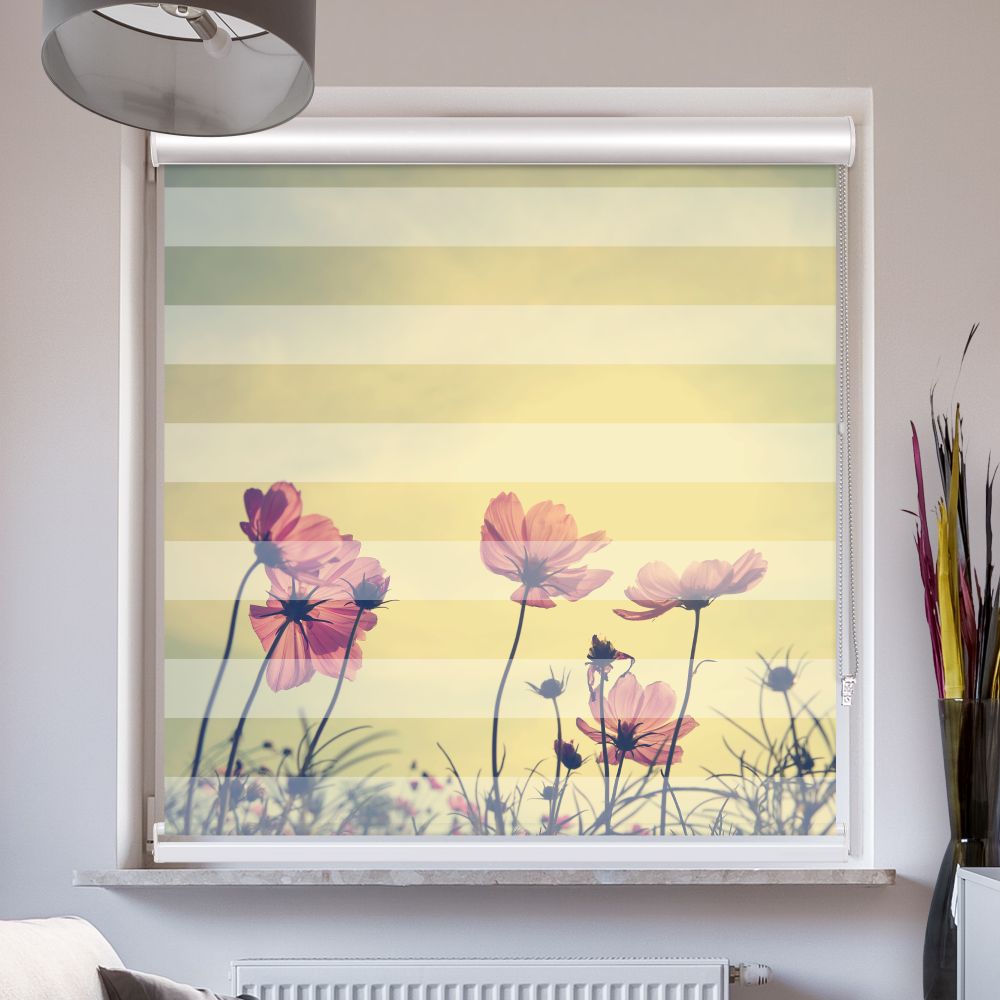 Doppelrollo mit Kassette Vintage Blumen