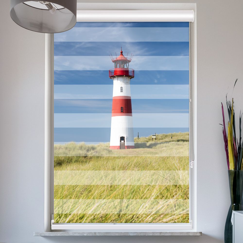 Doppelrollo mit Kassette Leuchtturm Duene