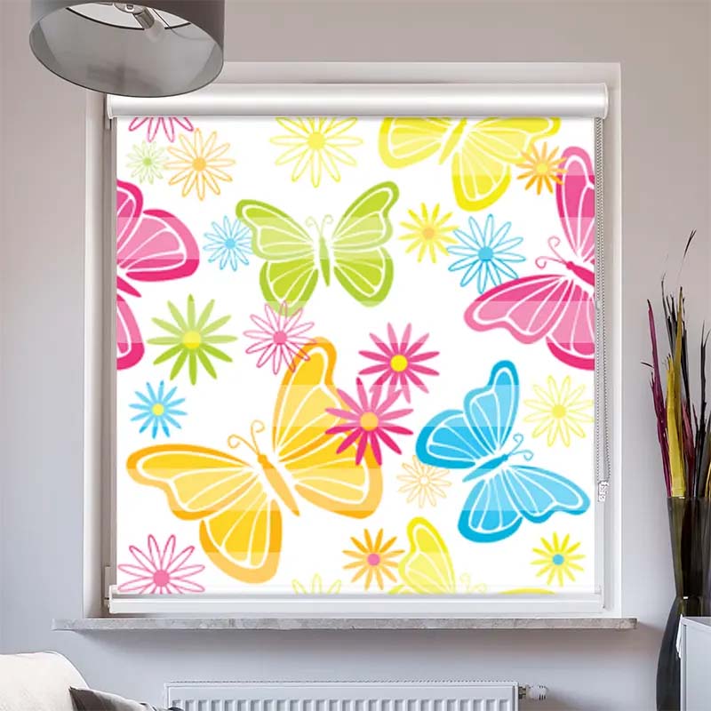 Doppelrollo mit Kassette Schmetterlinge Grafik