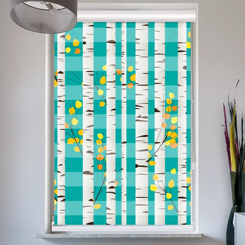 Doppelrollo mit Kassette "Birken Im Herbst"