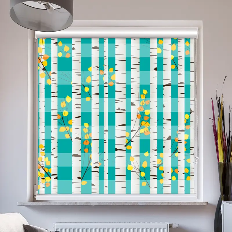 Doppelrollo mit Kassette "Birken Im Herbst"