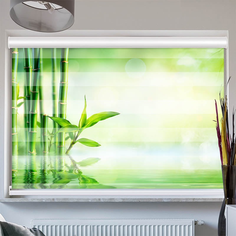 Doppelrollo mit Kassette Bambus Wasser