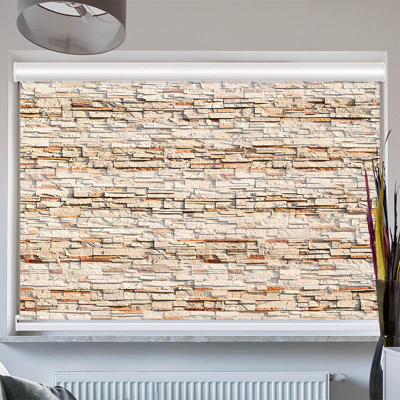 Doppelrollo mit Kassette Moderne Steinmauer