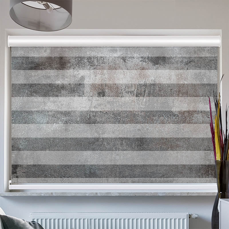 Doppelrollo mit Kassette Beton Optik