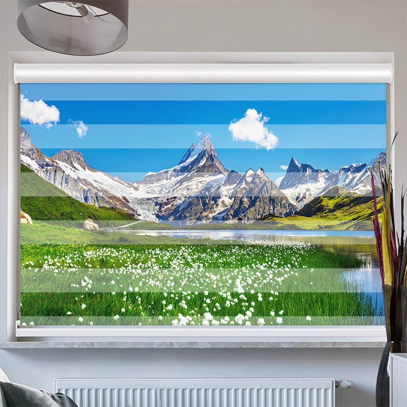 Doppelrollo mit Kassette Schweizer Alpen Bachalpsee