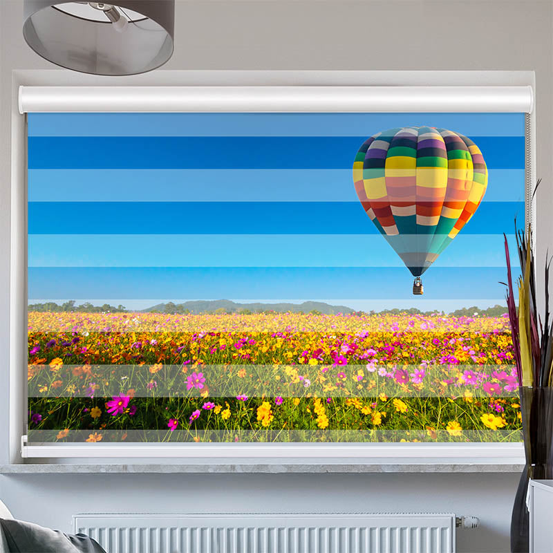 Doppelrollo mit Kassette Blumenwiese Ballon