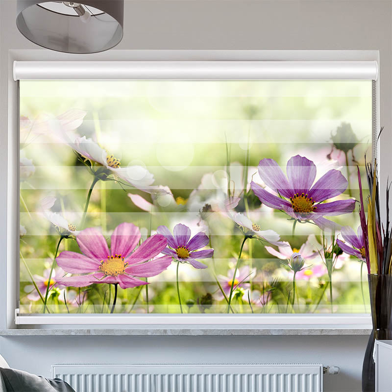 Doppelrollo mit Kassette Blumen Bluehen auf Wiese