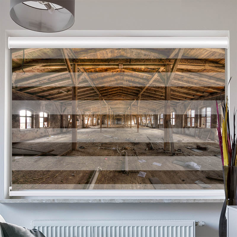 Doppelrollo mit Kassette Alte Fabrikhalle