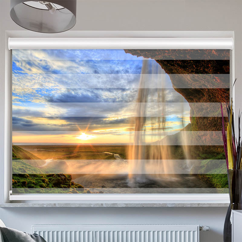 Doppelrollo mit Kassette Seljalandfoss Wasserfall