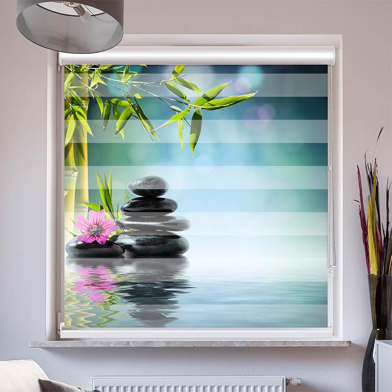 Doppelrollo mit Kassette Black Stones Wellnes