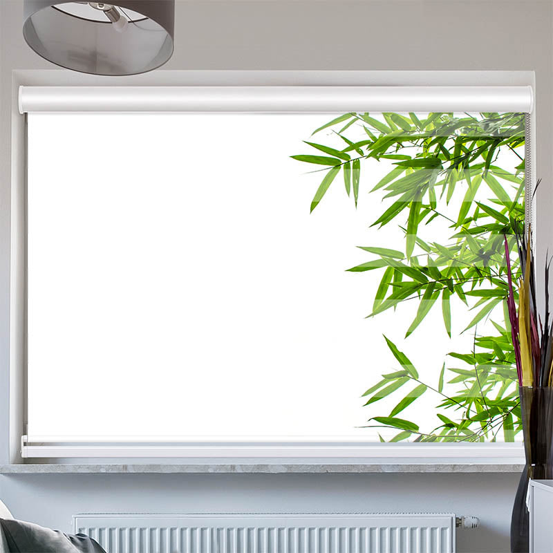 Doppelrollo mit Kassette Bambusblaetter Freigestellt