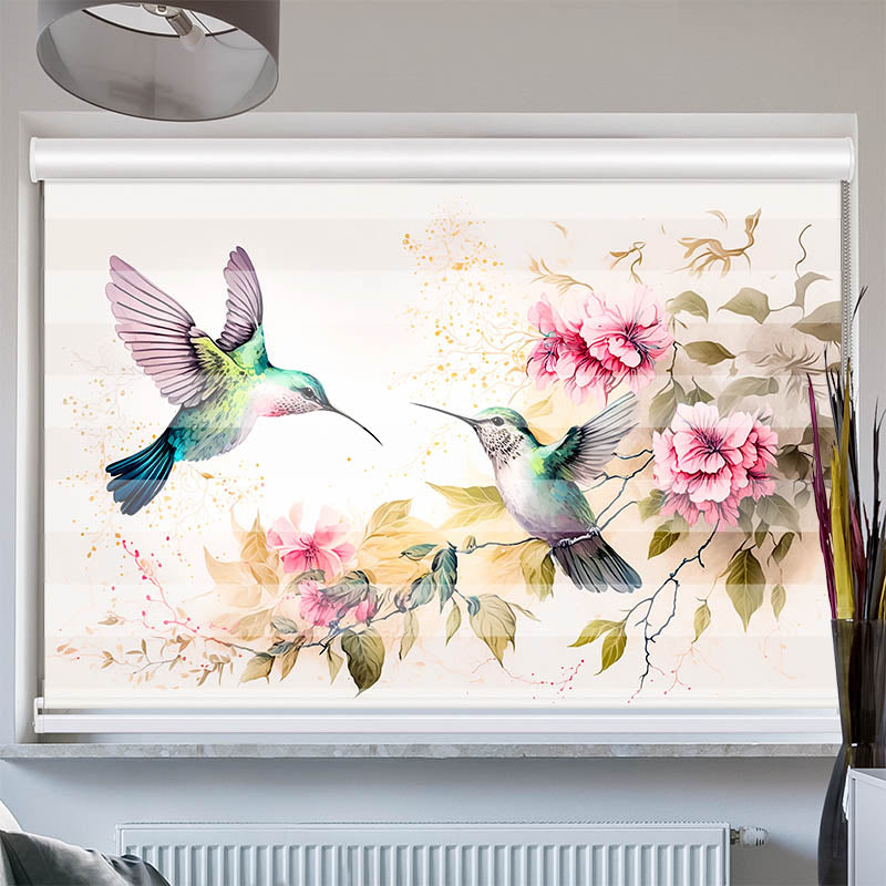 Doppelrollo mit Kassette Kolibri Gemalt