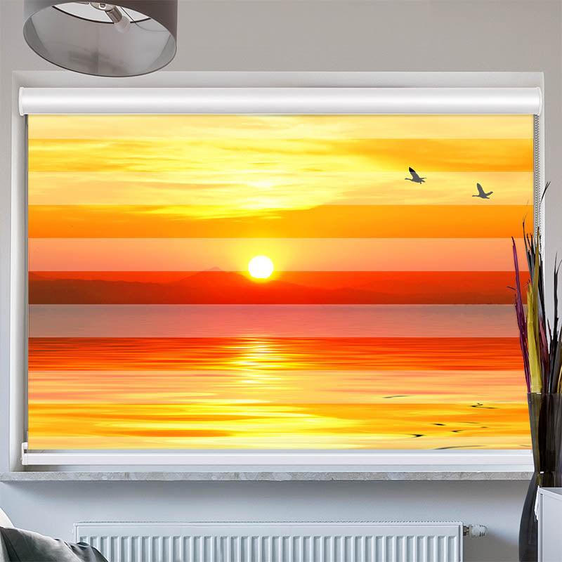 Doppelrollo mit Kassette Sonnenuntergang Meer