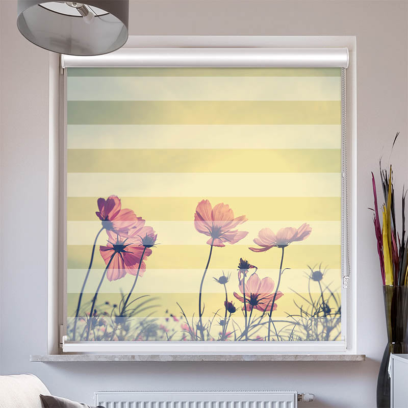 Doppelrollo mit Kassette Vintage Blumen