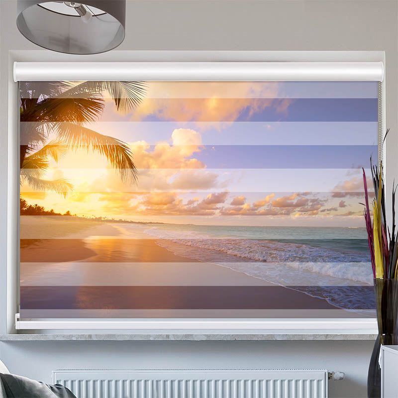 Doppelrollo mit Kassette Sonnenuntergang Meer